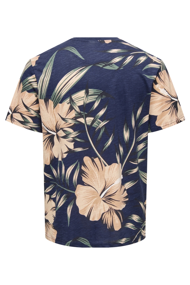 ONSKLOP REG SS FLORAL TEE NOOS 22022164 Navy Blazer/LILY